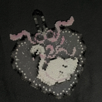 Heart‑Shaped Swan – 10cm Sparkle Base Perler Bead Hanging Ornament