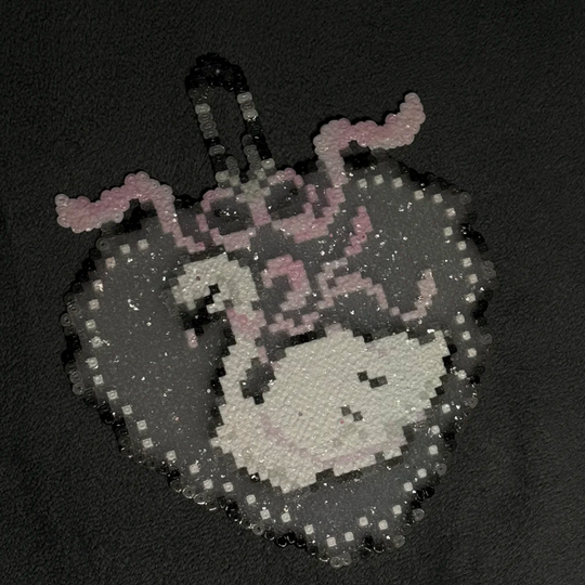 Heart‑Shaped Swan – 10cm Sparkle Base Perler Bead Hanging Ornament