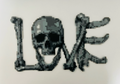 Bone Skull LOVE Word Perler Bead Charm | Gothic Grunge Alternative Backpack Accessory & Coaster