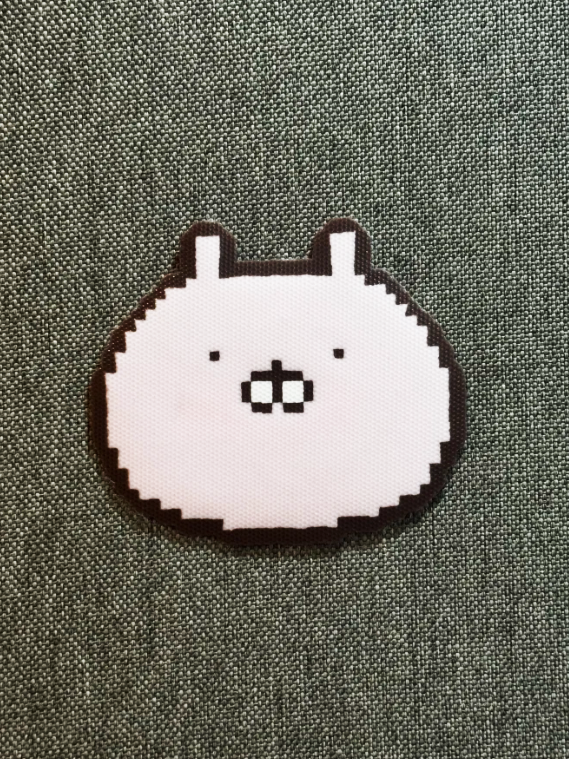 Kawaii Buck Tooth Hamster Pixel Perler Bead Charm | Cute Desk Coaster & Bag Accessory