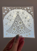 Translucent Cross Hollow Pixel Perler Bead Light Coaster | Minimal Nordic Luminous Table Decor