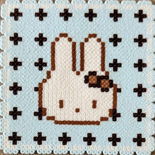 Blue Kitty Perler Bead Coasters | Set of 4 Cute Cat Pixel Art Drink Coasters
