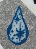 Teardrop Snowflake Perler Bead Charm | Winter Pixel Art Ornament