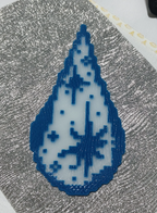 Teardrop Snowflake Perler Bead Charm | Winter Pixel Art Ornament