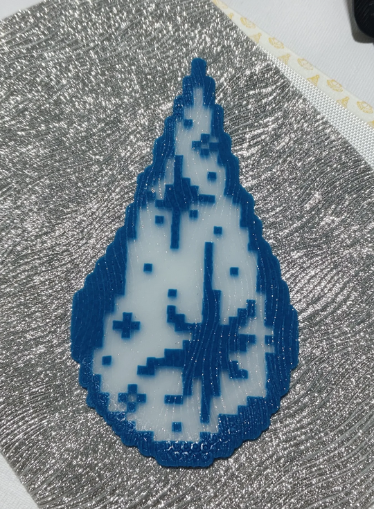 Teardrop Snowflake Perler Bead Charm | Winter Pixel Art Ornament