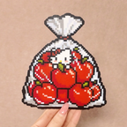 Cherry Tomatoes in a Bag – Hidden Face – Pixel Perler Art