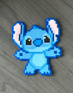 Full Body Standing Stitch Perler Bead Charm | Disney Cartoon Fandom Backpack Accessory & Coaster