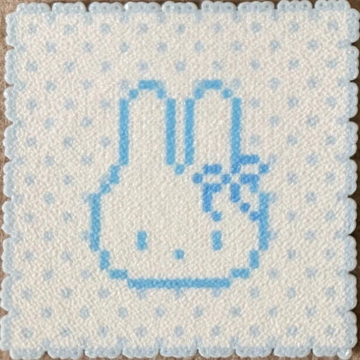 Blue Kitty Perler Bead Coasters | Set of 4 Cute Cat Pixel Art Drink Coasters