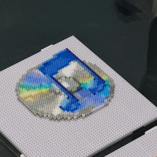 Y2K CD Charm – Round Perler Bead Art
