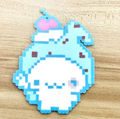 Ice Cream Cone Cinnamoroll Perler Bead Charm | Summer Sanrio Kawaii Backpack Accessory & Coaster