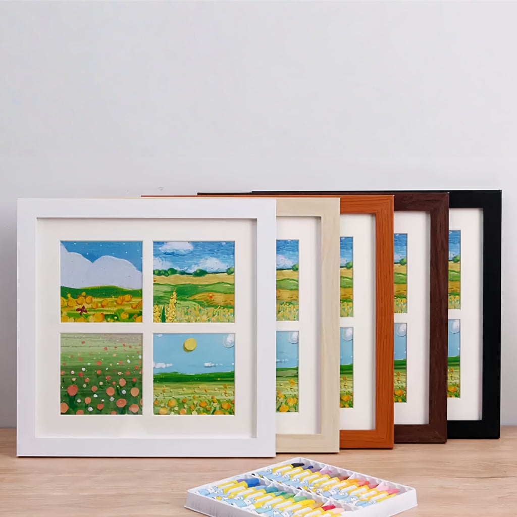 4‑Grid Perler Bead Art Frame – Fits 14×14cm Artwork – Outer Size 23.5×23.5cm
