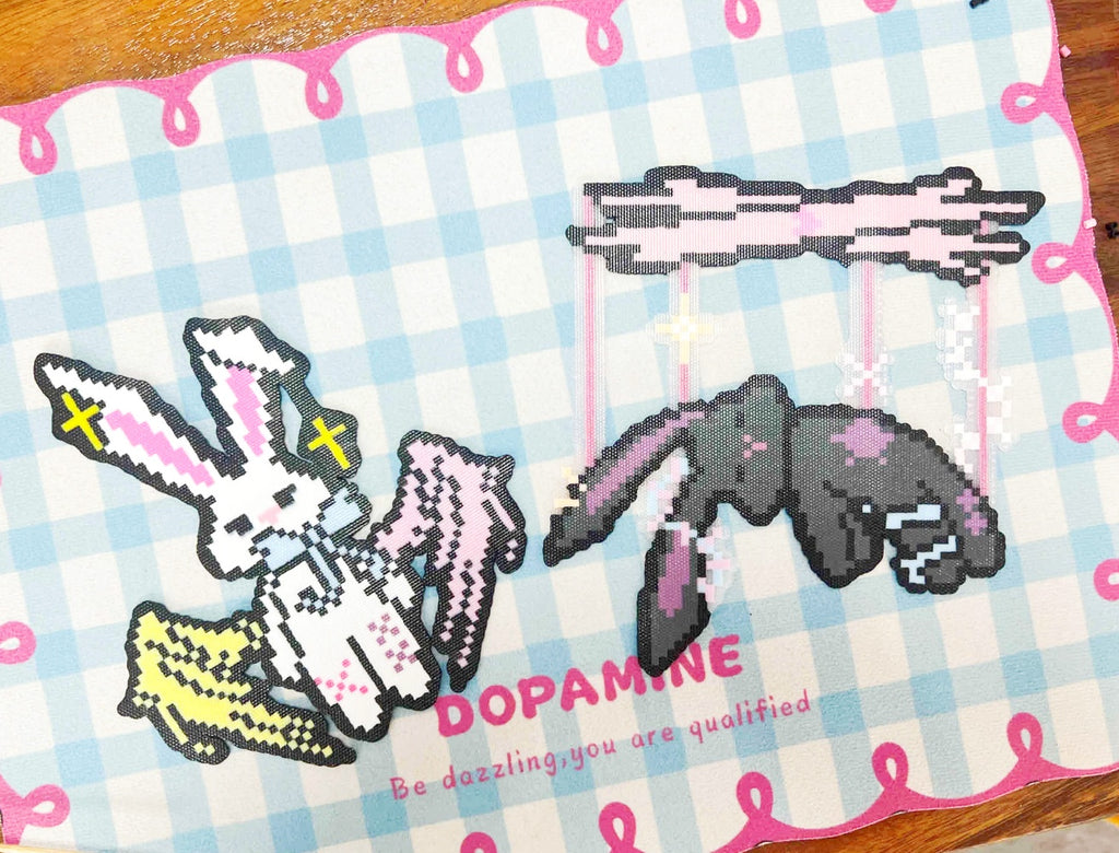 Angel & Puppet Bunny Set – Light & Shadow Perler Bead Art (Two Designs)