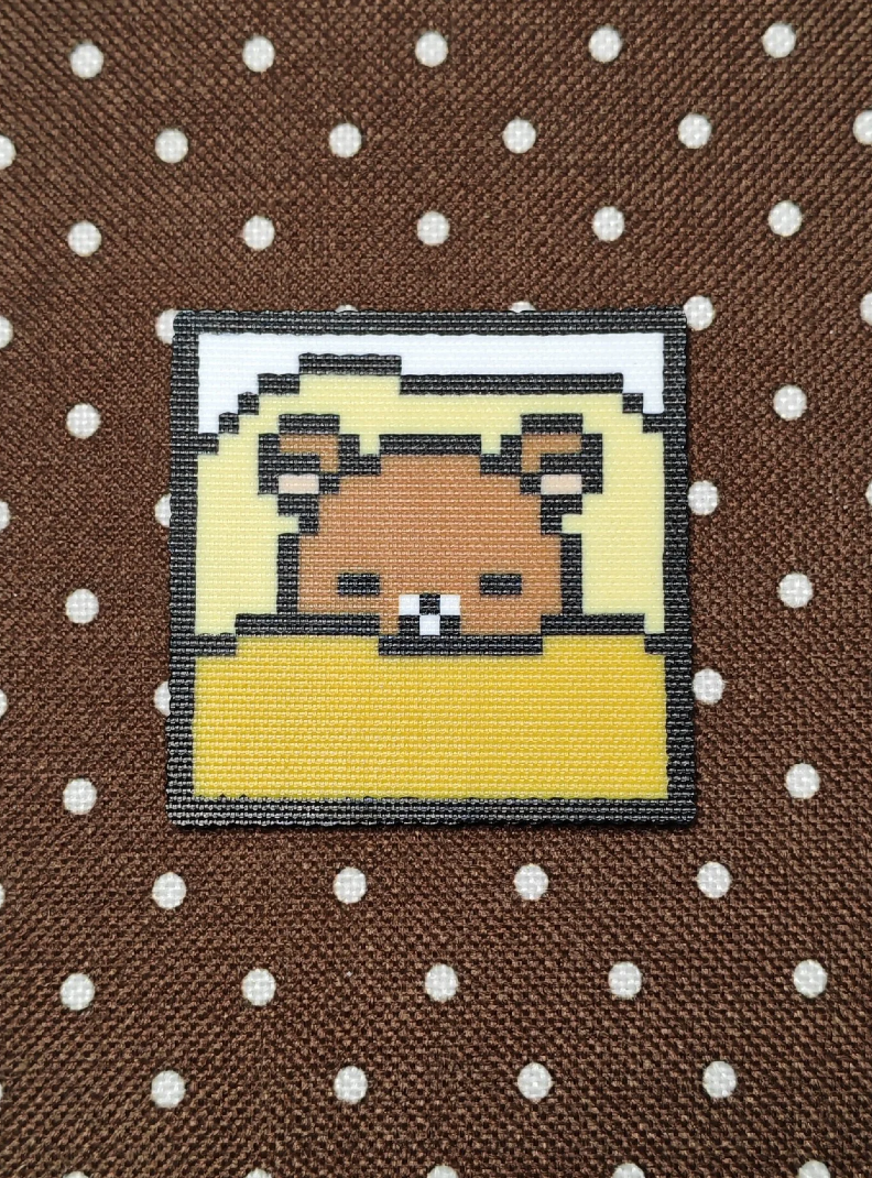 Sleepy Bear at Window Pixel Charm – Cosy Nook Scene – Warm Pastel Decor