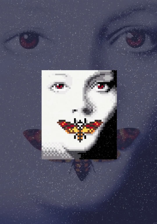 Silence of the Lambs Death’s Head Moth Perler Bead Panel | Dark Horror Goth Wall Decor