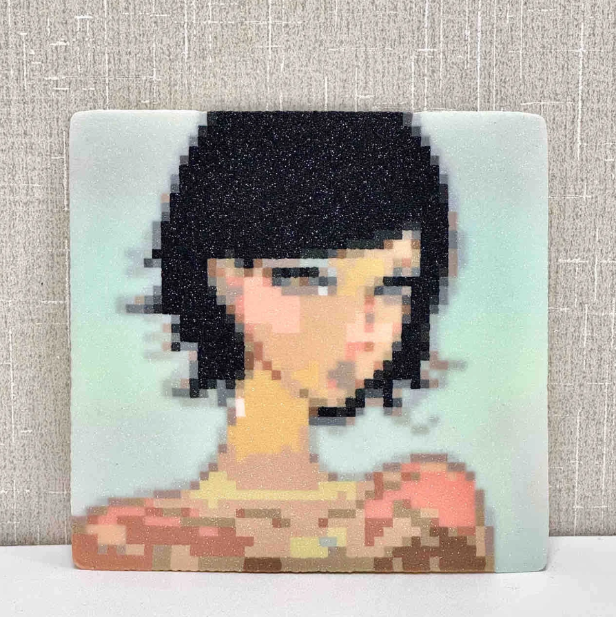 Retro Cool Girl – Muted Perler Bead Art