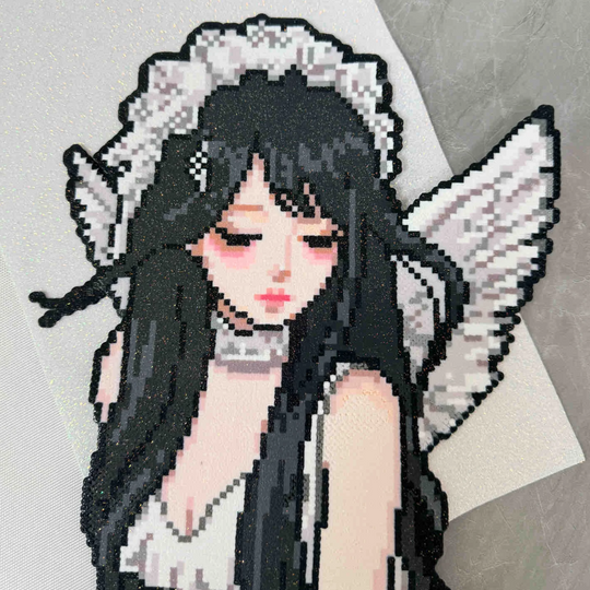 Angel Maid Portrait – Ethereal Perler Bead Art