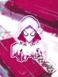 Drip Edge Spider-Gwen Pixel Perler Bead Cutout | Pastel Fandom Backpack Charm
