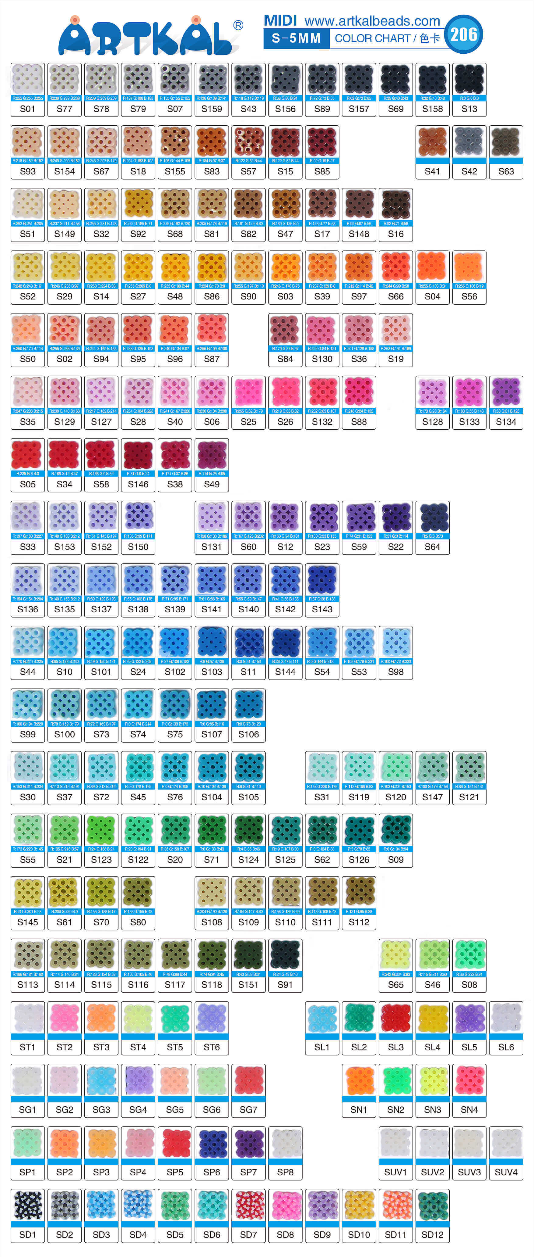 (SU1-SU4)-UV Color-Midi 1000 beads Single Pack