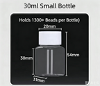 30ml Perler Bead Storage Jars (96 Pack) - Clear Square Containers with White Lids, Includes Color-Code Stickers for Organizing Fuse Beads & Small Craft Supplies