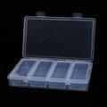 Adjustable 4-Compartment Clear Plastic Storage Box | For Perler Fuse Beads, Jewelry & Small Parts