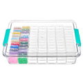 84-Grid Clear Bead Storage Organizer Box - Stackable Container for Perler Beads, Craft Supplies & Small Parts