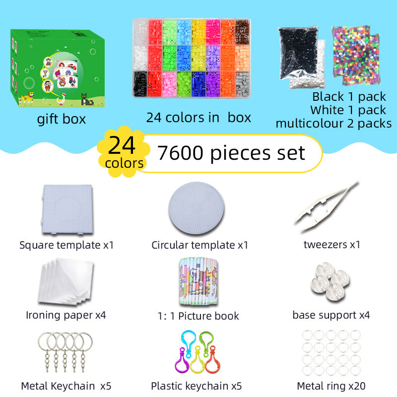 5mm Fuse Beads Kit - 24/36/48 Colors with Pegboards, Tweezers, Ironing Paper & Accessories | Complete DIY Perler Beads Set for Kids & Adults