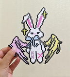 Angel & Puppet Bunny Set – Light & Shadow Perler Bead Art (Two Designs)
