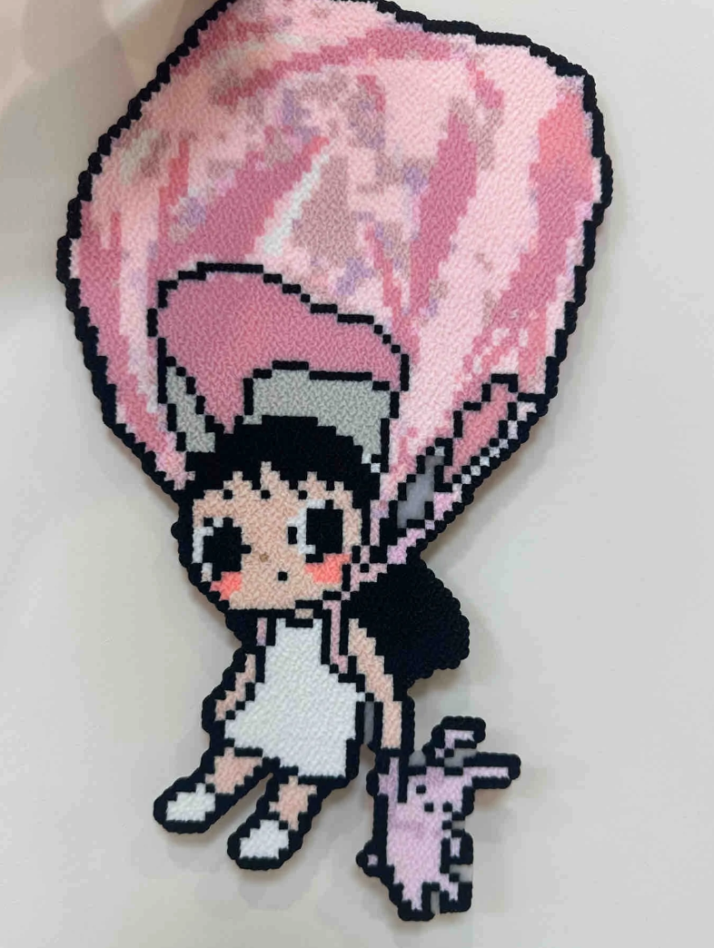 Dreamy Shell Girl Pixel Scene – Soft Pastel Fantasy Decor