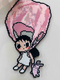 Dreamy Shell Girl Pixel Scene – Soft Pastel Fantasy Decor