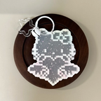 Hello Kitty Glitter Charm – Translucent Grey with Shimmer & Bell + Cloud Acrylic Dangle