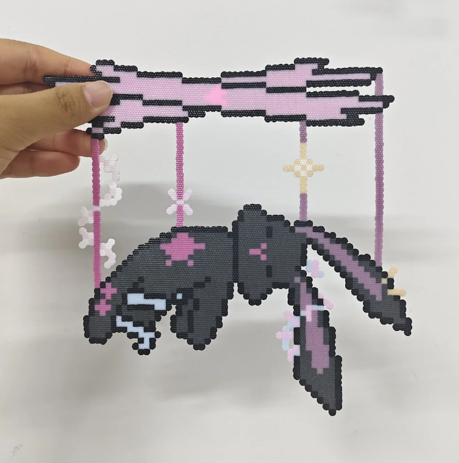 Angel & Puppet Bunny Set – Light & Shadow Perler Bead Art (Two Designs)