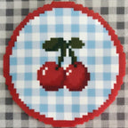 Handmade Fruit Perler Bead Coasters – Cherry / Strawberry / Grape / Apple
