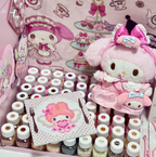 Heart Hug My Melody Perler Bead DIY Pattern | Pink Coquette Sanrio Backpack Charm & Coaster
