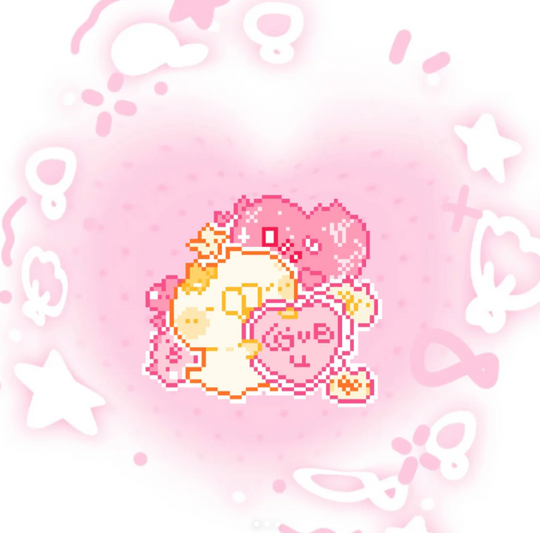 Pink Heart Cute Chick Perler Bead Charm | Kidcore Kawaii Valentine Backpack Accessory & Coaster