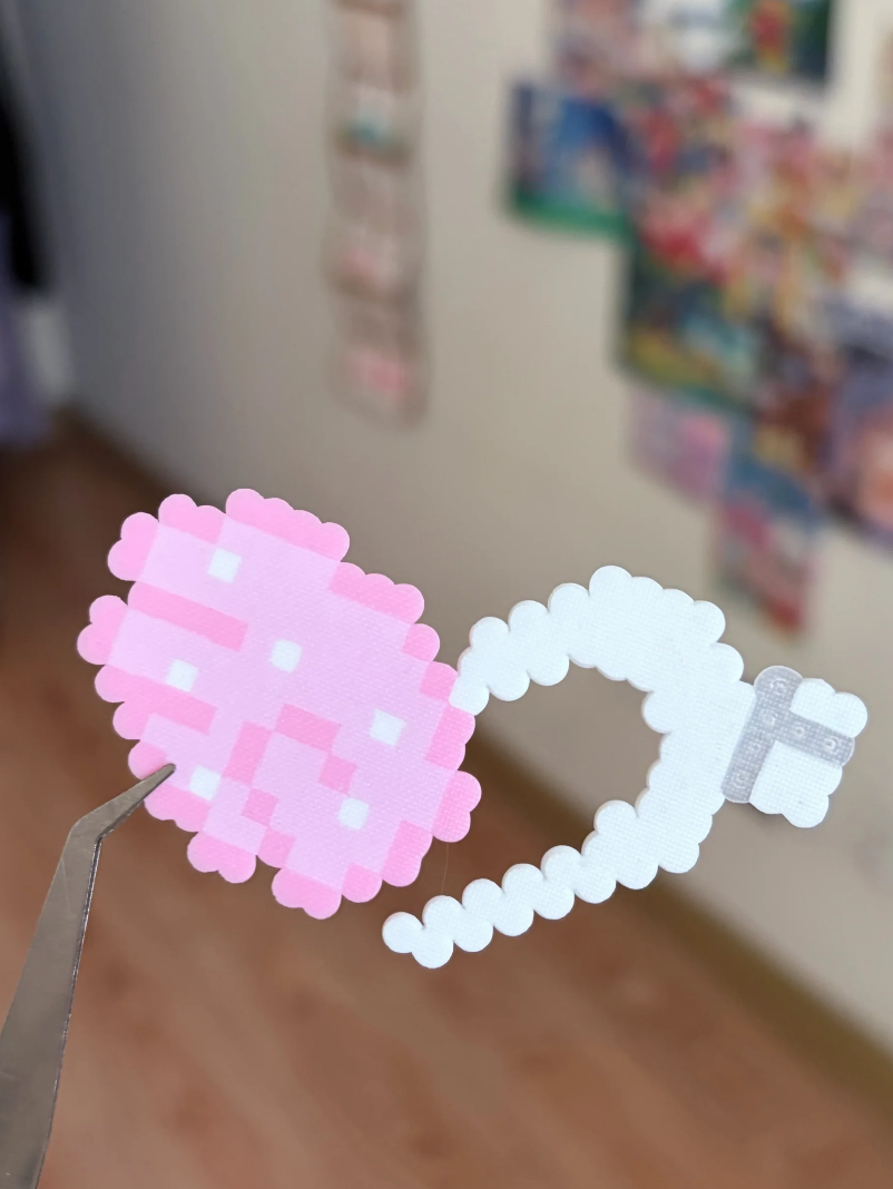 Pink Lollipop Pixel Perler Bead Hair Clip