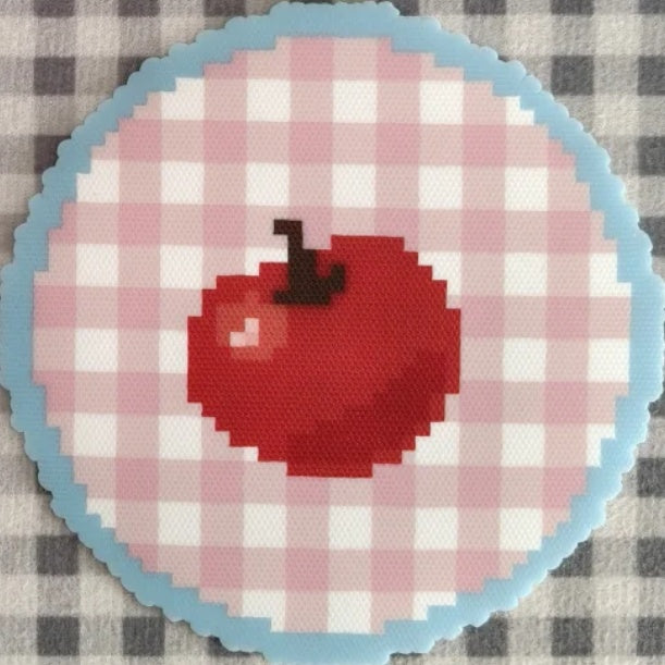 Handmade Fruit Perler Bead Coasters – Cherry / Strawberry / Grape / Apple