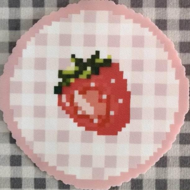 Handmade Fruit Perler Bead Coasters – Cherry / Strawberry / Grape / Apple