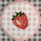 Handmade Fruit Perler Bead Coasters – Cherry / Strawberry / Grape / Apple