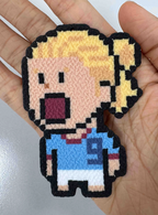 Erling Haaland Pixel Charm – Q‑Style Footballer with #9 Sky Blue Kit – Celebratory Expression