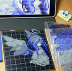Purple‑Blue Angel Fantasy Anime Perler Bead Pixel Art