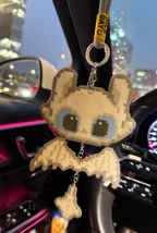 Three‑Part Dragon Pixel Charm – Segmented Body with Silver Chain – Playful Pendant Decor