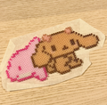 Puppy & Dolphin Pixel Charm – Warm Brown & Soft Pink Duo – Sweet Mascot Decor