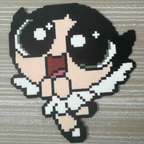 Cartoon Hero Girl – Retro Perler Bead Art