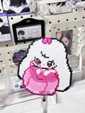 Kawaii Chibi Character Perler Bead Mini Hand Fan