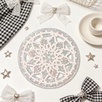 Snowflake Lace Coaster – Double‑Layer Hexagonal Cut‑out – Iridescent Shimmer Base
