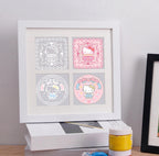 4‑Grid Perler Bead Art Frame – Fits 14×14cm Artwork – Outer Size 23.5×23.5cm