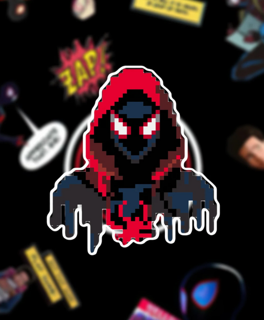 Drip Edge Miles Morales Spider-Man Pixel Perler Bead Cutout | Fandom Backpack Charm
