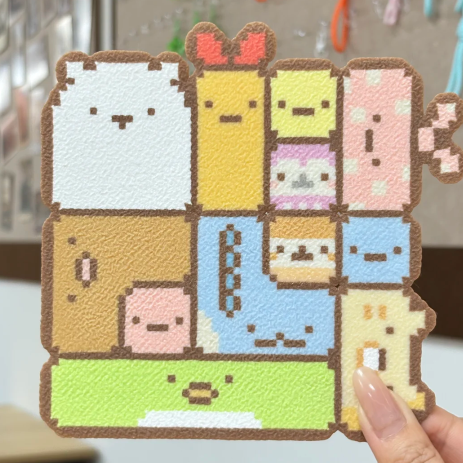 Sumikko Gurashi Stack Coaster – 9 Character Pixel Collage – Soft Pastel Perler Art