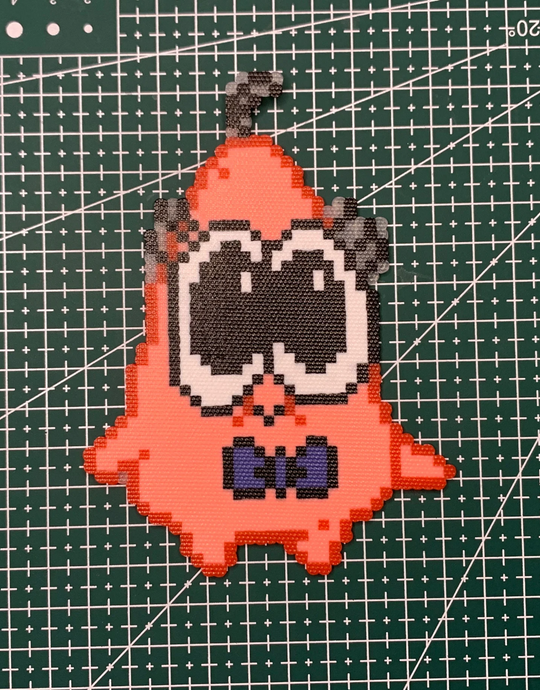 Sunglasses Patrick Star Perler Bead Coaster & Backpack Charm