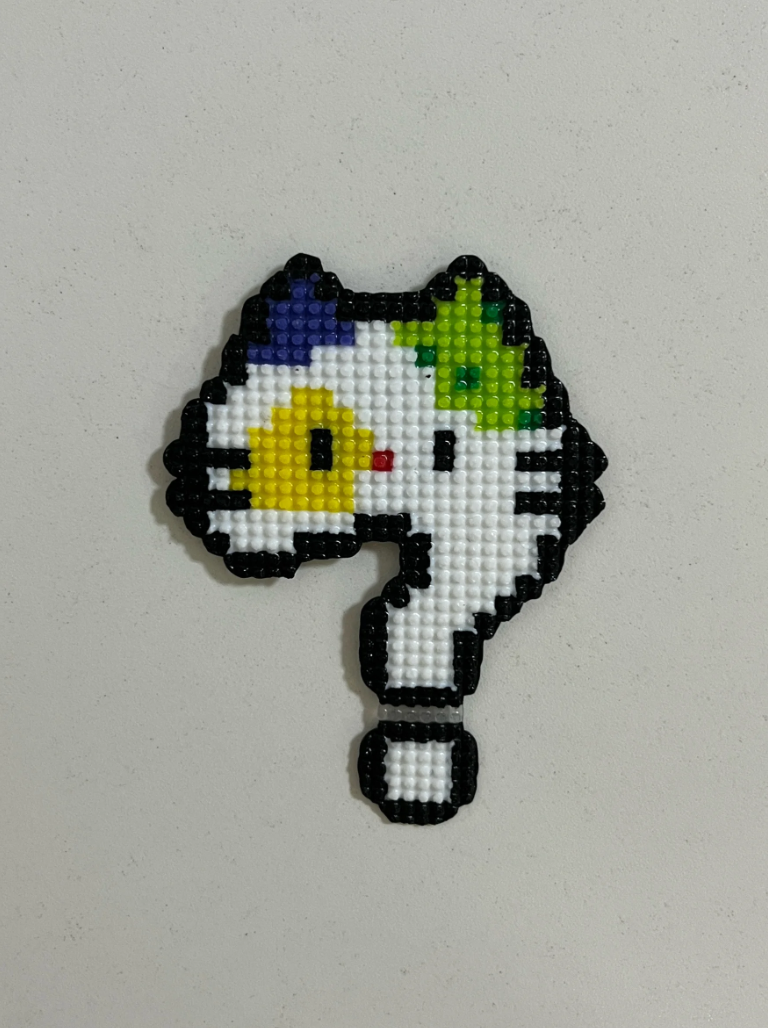 Question Mark Shaped Mismatch Bow Hello Kitty Perler Bead Charm